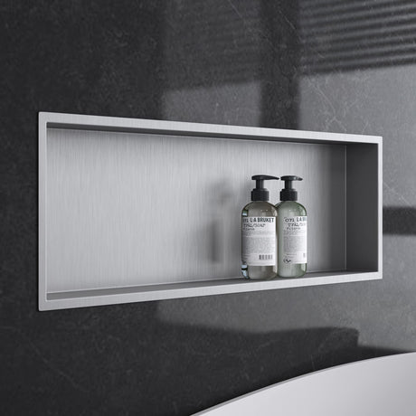 Niche de douche Glasvilla, niche murale de salle de bain, étagère de douche en acier inoxydable carrelable, montage facile