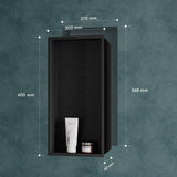 glasvilla Nicchia a Parete in Acciaio Inox Mensola Doccia a Muro a Incasso Piastrellabile Facile da Montare