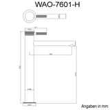 Robinetterie Glasvilla, robinet de salle de bain, robinet d'évier, installations de salle de bain, mitigeur monocommande WAM-7601