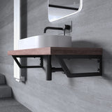 Console murale en acier inoxydable Glasvilla Design, support de lavabo, support d'étagère, porte-étagère WH04