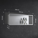 glasvilla Nicchia a Parete in Acciaio Inox Mensola Doccia a Muro a Incasso Piastrellabile Facile da Montare