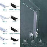 Joint de douche Glasvilla, rebord de douche | Joint de porte de douche pour verre de 6 à 8 mm d'épaisseur | Joint de remplacement pour porte/paroi de douche, droit