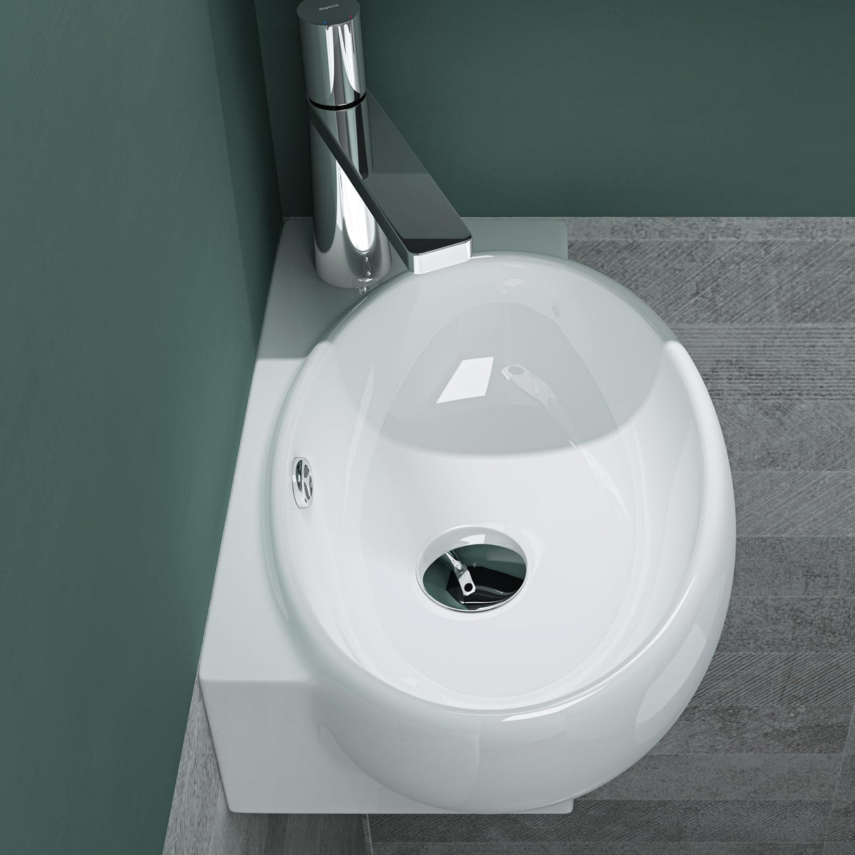 glasvilla Lavabo de invitados WC Lavabo de cerámica con NANO, BTH: 42x28x15cm, Brüssel001