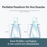 glasvilla Duschdichtung Dichtung Dusche Glastür für 6mm - 10mm Glasstärke Ersatzdichtung Duschwand Wanddichtung