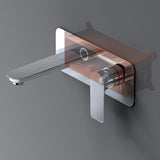 Robinet mural Glasvilla, élégant robinet chromé pour lavabo, corps de montage inclus