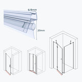 Joint de douche en PVC Glasvilla | Joint de porte de douche pour verre de 6 à 8 mm d'épaisseur | Joint de remplacement pour portes et parois de douche