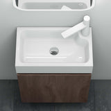 glasvilla Mobile Bagno Sospeso con Lavabo Bianco Mobiletto da Bagno 46x26x63cm Pisa02