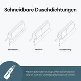 Joint de douche en PVC Glasvilla | Joint de porte de douche pour verre de 6 à 8 mm d'épaisseur | Joint de remplacement pour portes et parois de douche