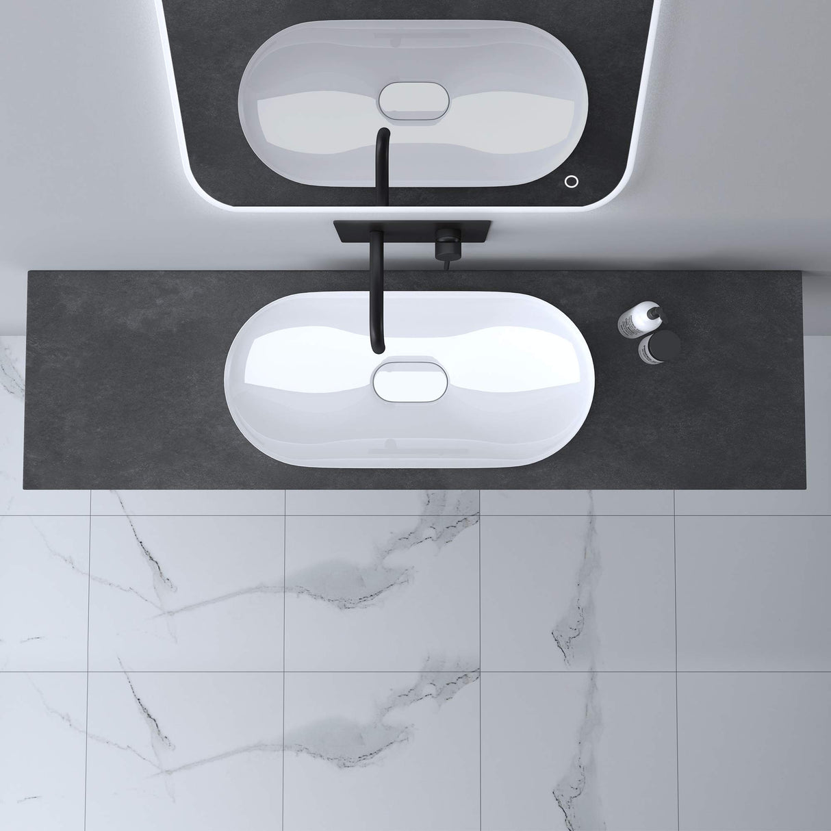 glasvilla Plan de Travail pour Lavabo avec 2 Supports de Console en Acier Inoxydable Support de Lavabo Panneau en Bois