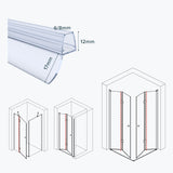 Joint de douche Glasvilla, rebord de douche | Joint de porte de douche pour verre de 6 à 8 mm d'épaisseur | Joint de remplacement pour porte/paroi de douche, droit