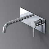 Robinet mural Glasvilla, élégant robinet chromé pour lavabo, corps de montage inclus