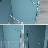 Barre de support pour paroi de douche Glasvilla | Stabilisateur de paroi vitrée pour douches à l'italienne | Pivote à 180° pour verre de 6 à 10 mm d'épaisseur