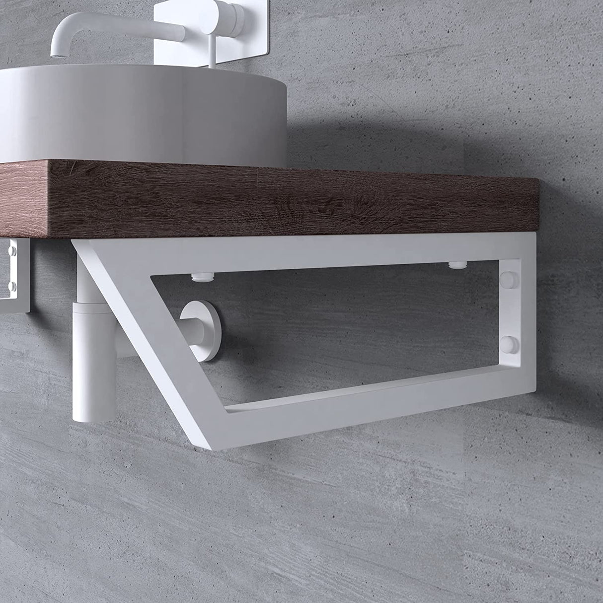 Console murale en acier inoxydable Glasvilla Design, support de lavabo, support d'étagère, porte-étagère WH04