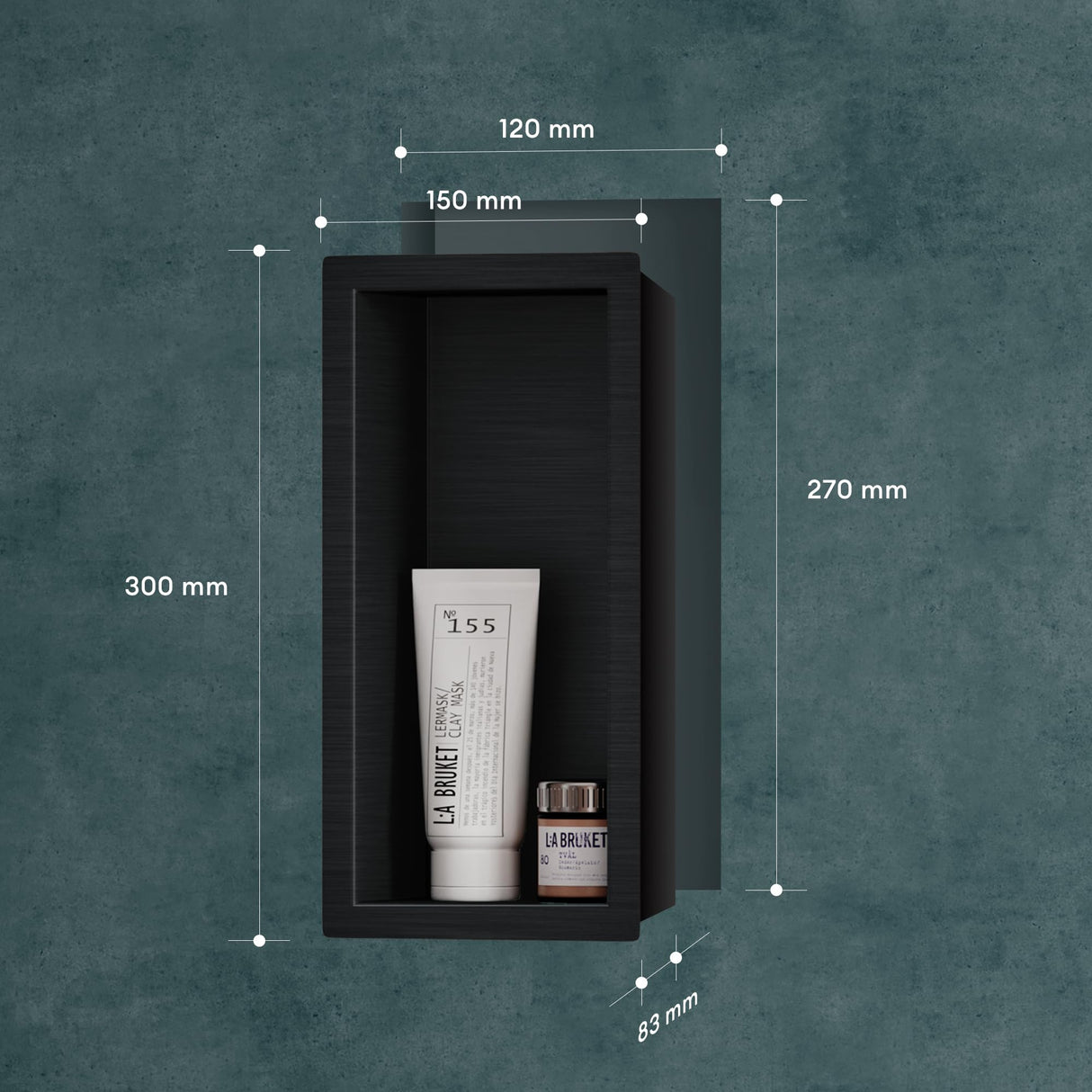 glasvilla Nicchia a Parete in Acciaio Inox Mensola Doccia a Muro a Incasso Piastrellabile Facile da Montare