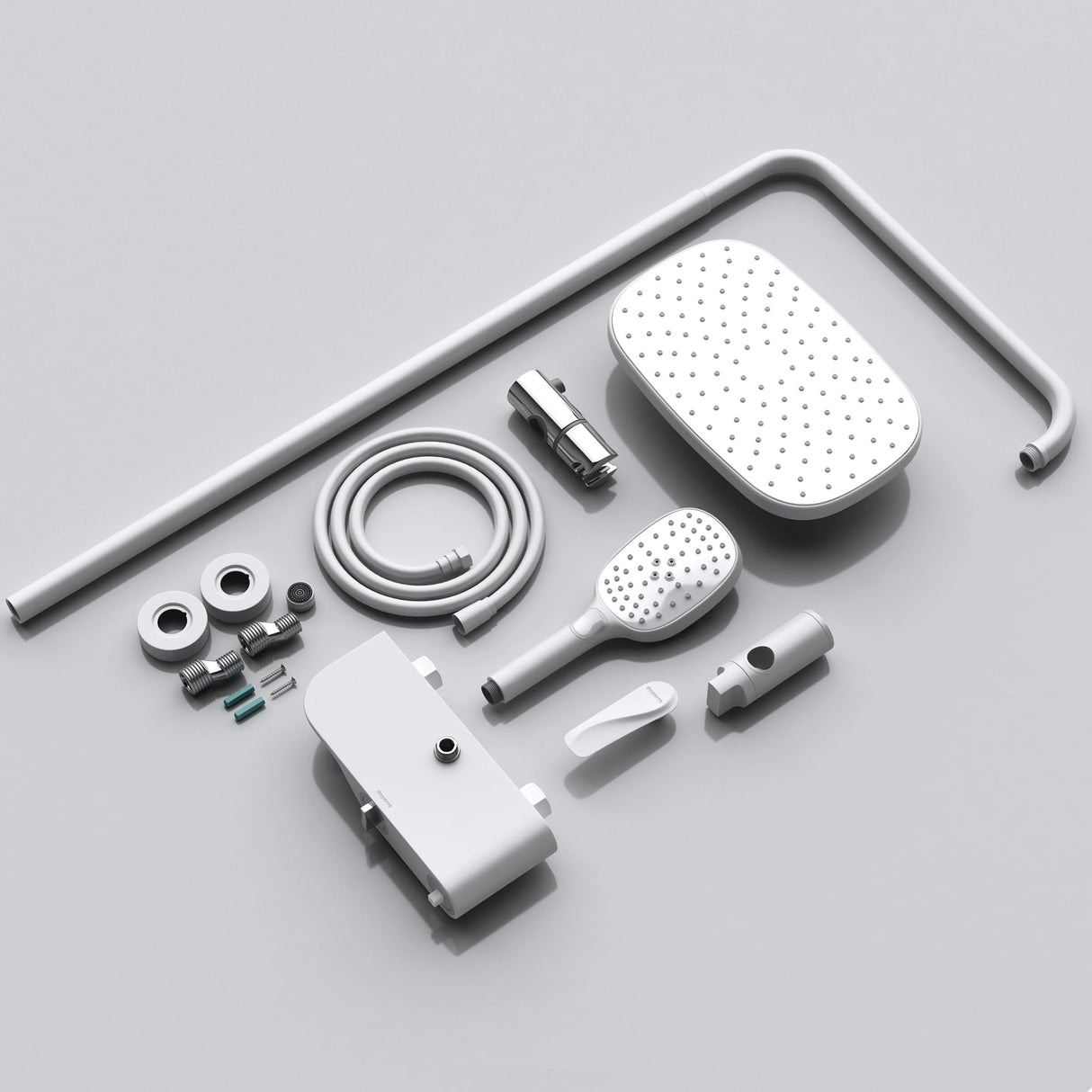 Système de douche Glasvilla avec douchette et pommeau de douche, douche de pluie, kit de fixation murale