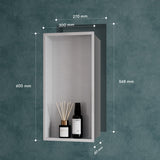 glasvilla Nicchia a Parete in Acciaio Inox Mensola Doccia a Muro a Incasso Piastrellabile Facile da Montare