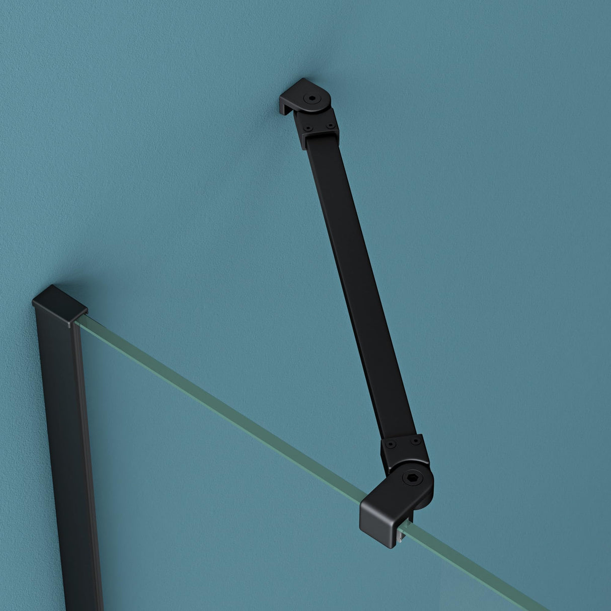 Barre de support pour paroi de douche Glasvilla | Stabilisateur de paroi vitrée pour douches à l'italienne | Pivote à 180° pour verre de 6 à 10 mm d'épaisseur