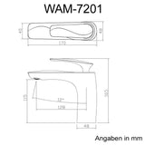 glasvilla Robinet de Salle de Bain Mitigeur Monocommande pour Lavabo Installation de Salle de Bain WAM-7201