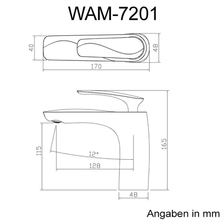 glasvilla Robinet de Salle de Bain Mitigeur Monocommande pour Lavabo Installation de Salle de Bain WAM-7201