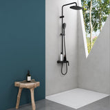 Système de douche Glasvilla avec douchette et pommeau de douche, douche de pluie, kit de fixation murale