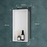 glasvilla Nicchia a Parete in Acciaio Inox Mensola Doccia a Muro a Incasso Piastrellabile Facile da Montare