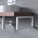 Console murale design Glasvilla en acier inoxydable, support de lavabo 3 pièces WH01