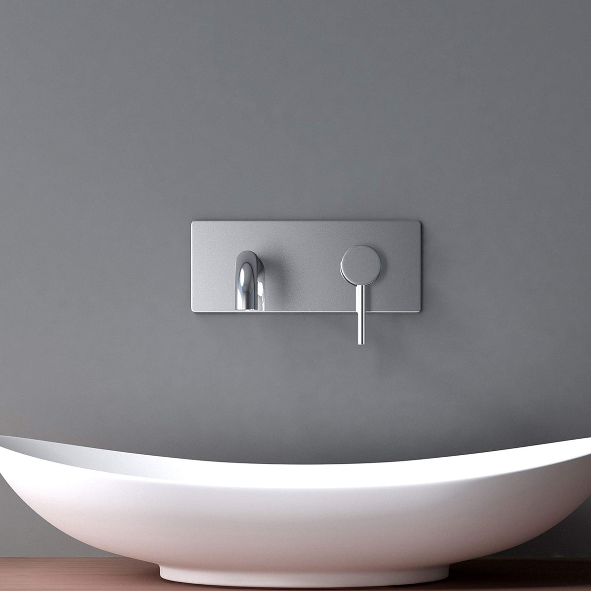 Robinet mural Glasvilla, élégant robinet chromé pour lavabo, corps de montage inclus