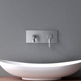 Robinet mural Glasvilla, élégant robinet chromé pour lavabo, corps de montage inclus