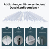 Joint de douche Glasvilla, rebord de douche | Joint de porte de douche pour verre de 6 à 8 mm d'épaisseur | Joint de remplacement pour porte/paroi de douche, droit