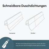 Joint de douche Glasvilla, rebord de douche | Joint de porte de douche pour verre de 6 à 8 mm d'épaisseur | Joint de remplacement pour porte/paroi de douche, droit