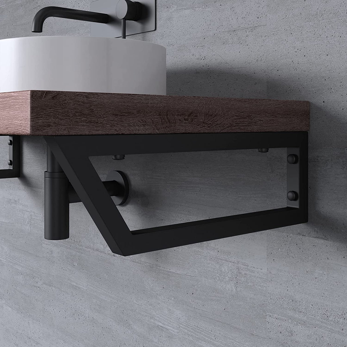 Console murale en acier inoxydable Glasvilla Design, support de lavabo, support d'étagère, porte-étagère WH04