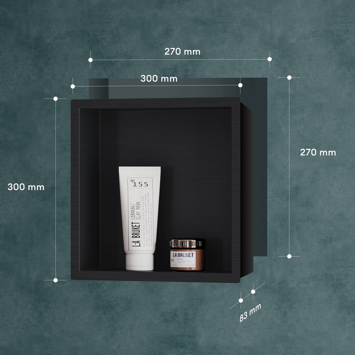 glasvilla Nicchia a Parete in Acciaio Inox Mensola Doccia a Muro a Incasso Piastrellabile Facile da Montare