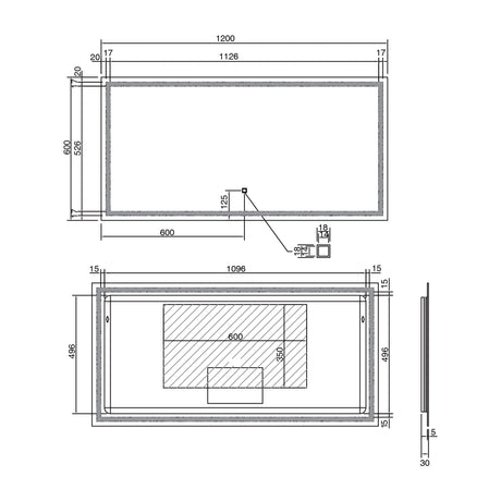 glasvilla Wandspiegel Badezimmer Spiegel LED Bad-Spiegel mit Touchschalter, Beschlagfrei durch Antifog-Schicht LED-Spiegel02