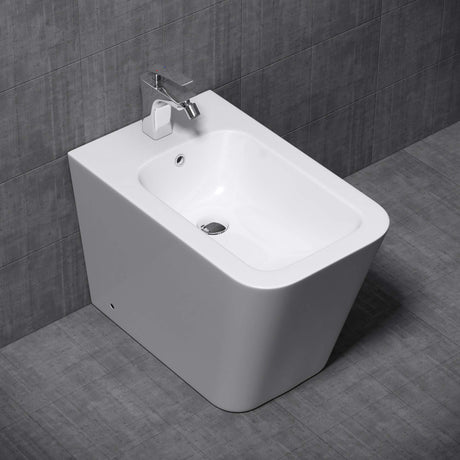 Bidet mural en céramique Glasvilla, bidet suspendu, bidet WC, design élégant, blanc