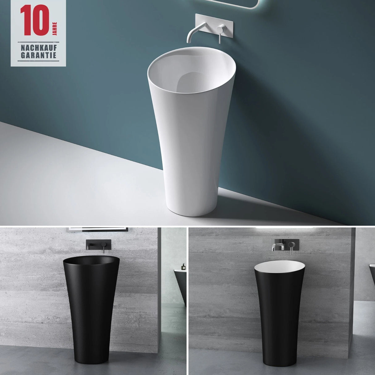 glasvilla lavabo lavabo de pie de mineral columna de lavabo columna Colossum33