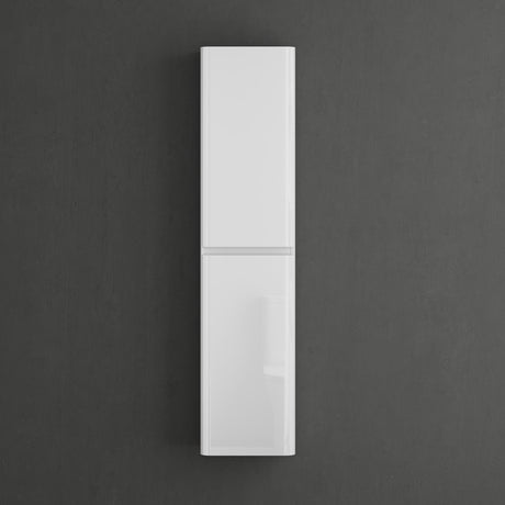 Meuble de salle de bain Glasvilla à 2 portes et 4 compartiments L x P : 35 x 20 cm. Armoire haute de salle de bain avec étagère. Meuble polyvalent Lucca.