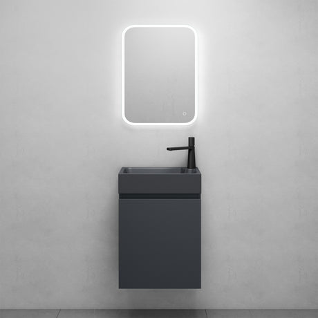 glasvilla Ensemble de Meubles de Salle de Bain avec Lavabo en Anthracite Mat et Meuble Bas pour Lavabo 46x26x63 cm Pisa02