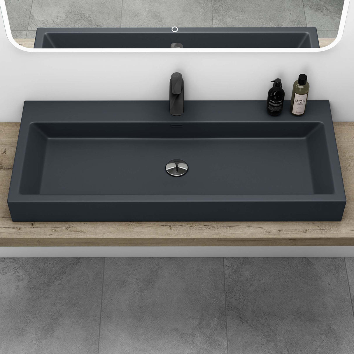 glasvilla Lavabo da Appoggio da Minerale Fuso Lavabo Bagno Sospeso Lavandino Bagno Rettangolare Colossum06