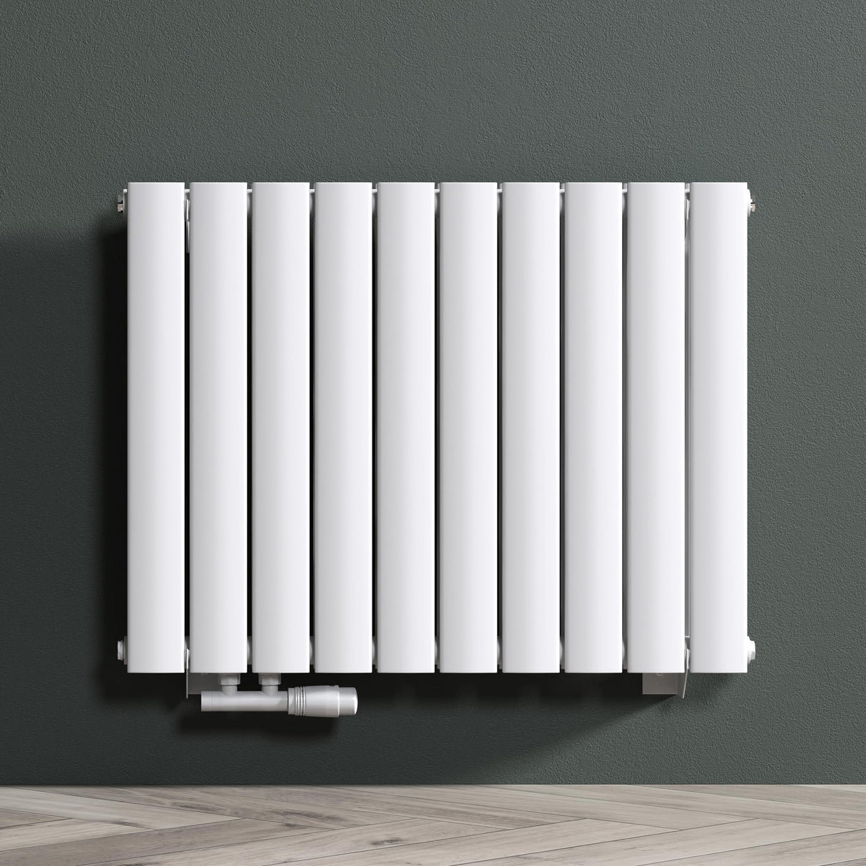 glasvilla Radiateur de Salle de Bain à Raccordement Central Plat et à Raccordement Latéral Radiateur à Panneau Chauffage de Salle de Bain Monocouche en Acier FV