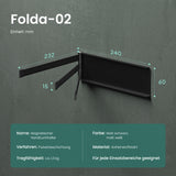 Porte-serviettes Glasvolla sans perçage, pivotant à 180° avec 3 bras, barre porte-serviettes auto-adhésive ou magnétique, porte-serviettes pour salle de bain et cuisine Folda-02