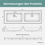 glasvilla Doppelwaschbecken Aufsatzwaschbecken Hängewaschbecken Waschbecken mineralguss Waschplatz Waschtisch Col830