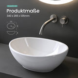 glasvilla Lavabo da Appoggio in Ceramica Lavandino Bagno da Appoggio Nano Rivestimenti Inclusi Brüssel205