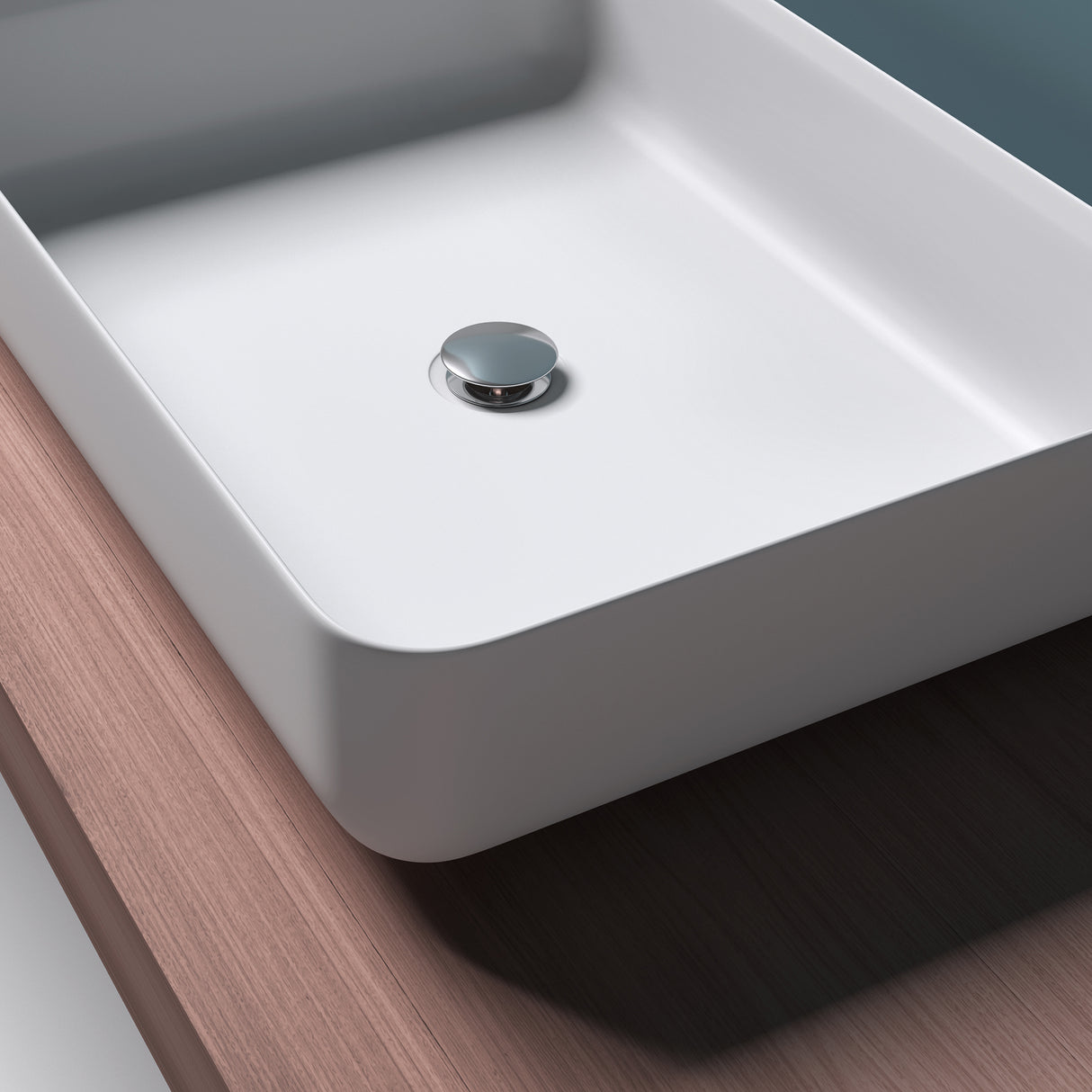 glasvilla Lavabo Lavabo de Encimera Mineral de Resina Rectangular Cuenco de Lavabo Mueble de Lavabo Col812