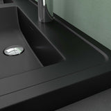 Lavabo Glasvilla, lavabo encastré, vasque rectangulaire en matériau minéral moulé avec trop-plein, Col8