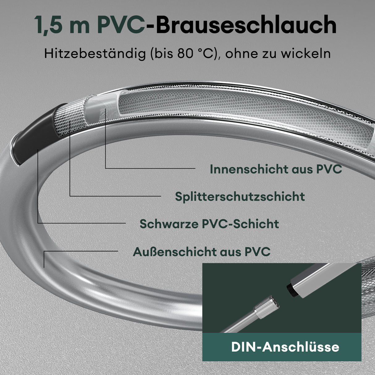 glasvilla Badewannenarmatur mit Handbrause Wasserfall Wannenarmatur Strahlarten Handbrause aus Messing inkl. Brausestange und Brauseschlauch