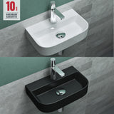 glasvilla Lavabo da Appoggio 38x23,5x8cm Lavabo Bagno Sospeso in Ceramica Lavandino Bagno Brüssel003