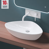 glasvilla lavabo lavabo de encimera cuenco lavabo de encimera de cerámica cuenco de encimera en blanco incl. recubrimiento nano Brüssel215