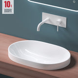 Lavabo Glasvilla, lavabo encastré, blanc Bruxelles 5006A, en céramique avec nano-revêtement