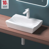 Vasque à poser Glasvilla, modèle Brussels 152B blanc, en céramique avec nano-revêtement