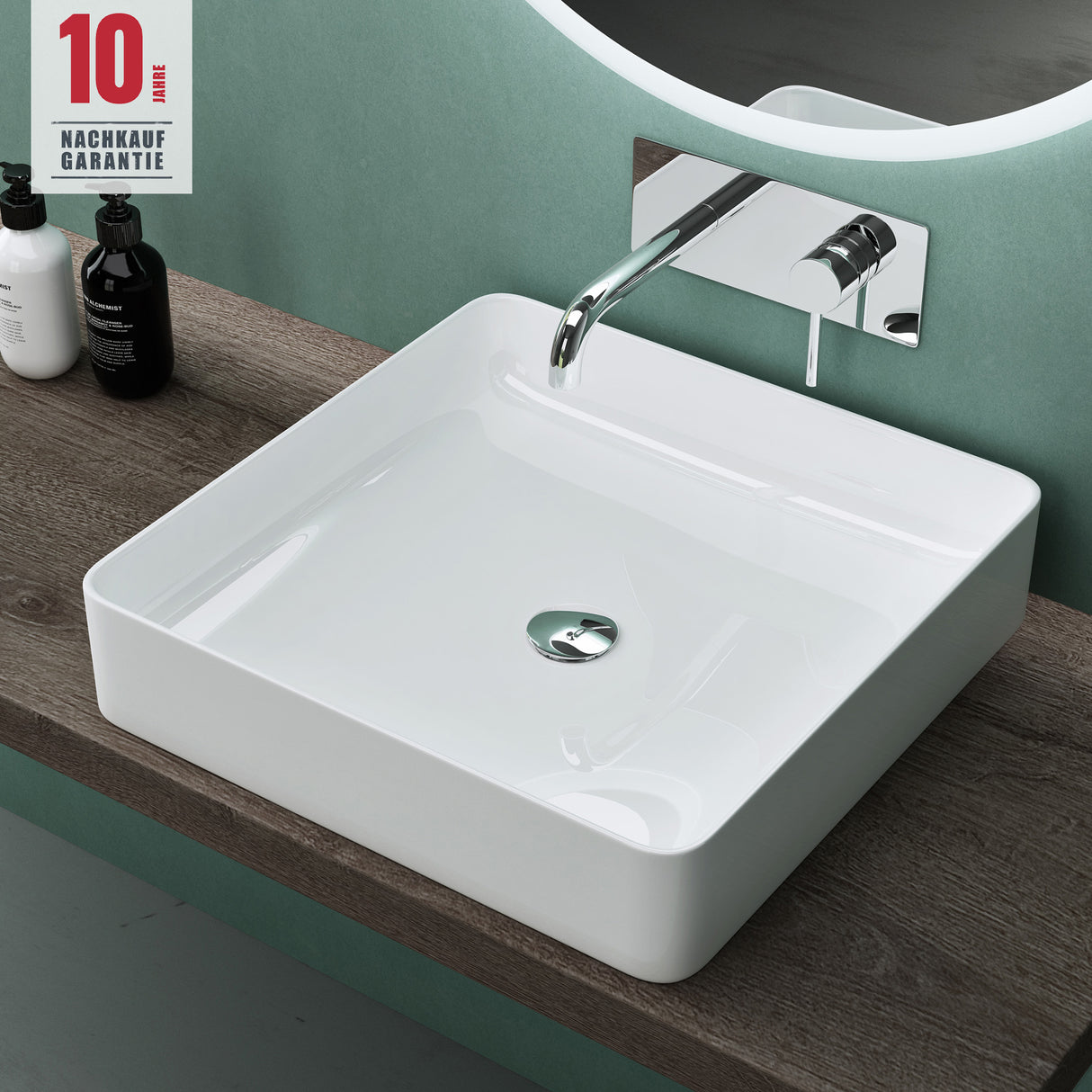 Vasque à poser blanche Glasvilla, cuve en céramique, Bruxelles105